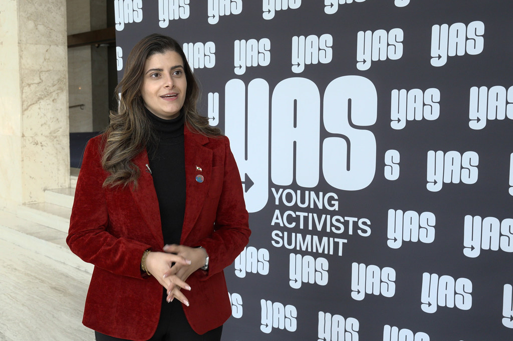 مارينا الخوند، مؤسسة منظمة Medonations، تتحدث إلى أخبار الأمم المتحدة خلال مقابلة أجريت معها في جنيف.